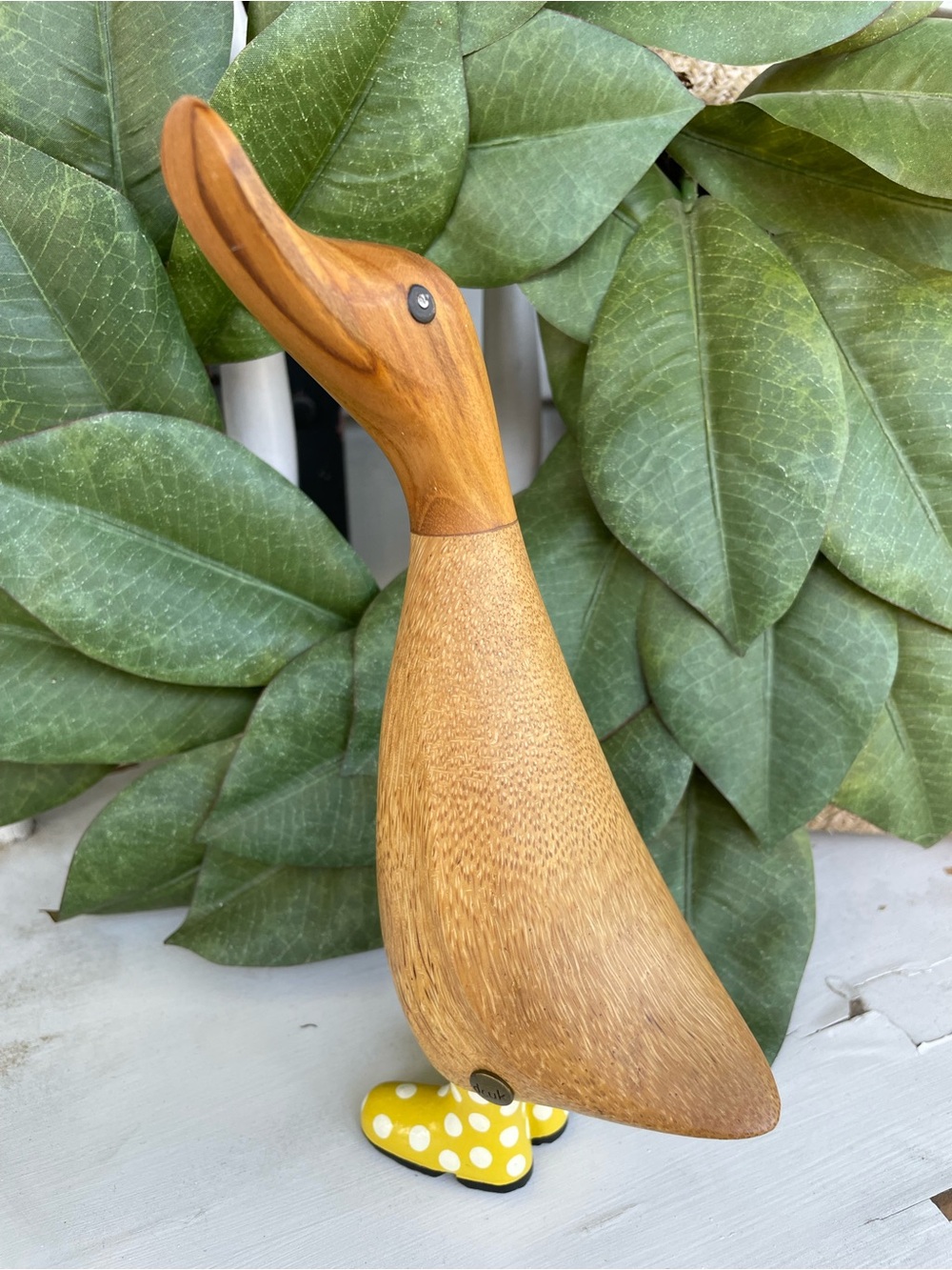 dcuk England “Spotty Boots Duckling” Hand-carved Wood Cottagecore Decor